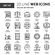 Analytics and Investment Flat Line Web Icons 