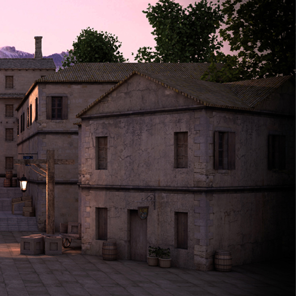 3docean Old Town Set 17793496