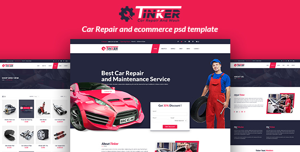 Themeforest Tinker - Car Repair and eCommerce PSD 17431418