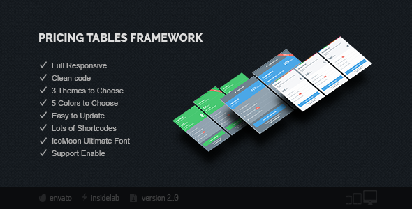 Pricing Tables Framework