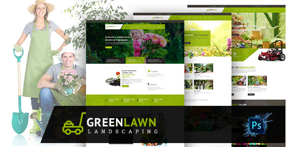 Themeforest GREENLAWN- Gardening and Landscaping PSD Template 17451851