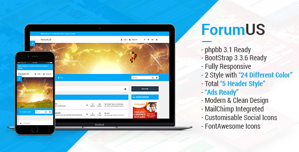Themeforest ForumUS | Responsive phpbb 3.1 Style / Theme 17057432