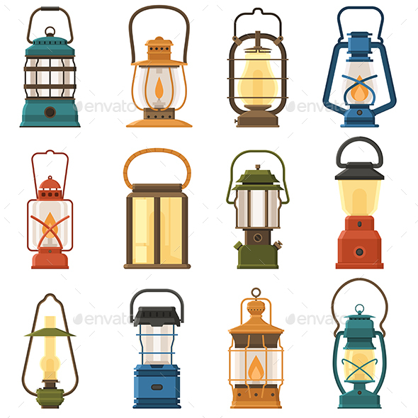 Graphicriver Vintage Camping Lantern Collection 17813635
