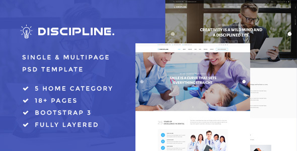 Themeforest Discipline : Single & Multipage PSD Template 17511012