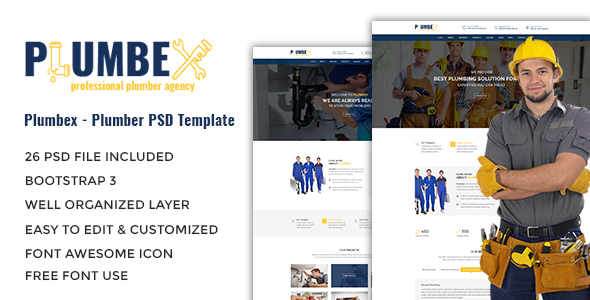 Plumbex - Plumbers PSD Template