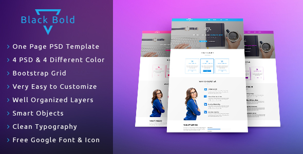 Themeforest Black Bold One Page PSD Template 17519862