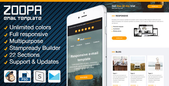 Themeforest Zoopa - Responsive Newsletter with Email Template Builder 17489483