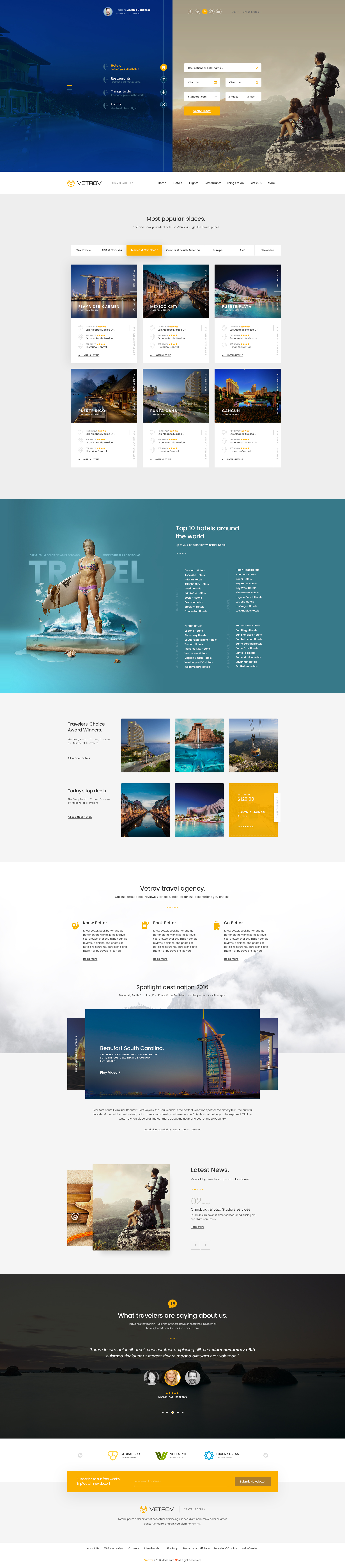 Vetrov - Hotels, Tours & Travel PSD Template by youwes | ThemeForest