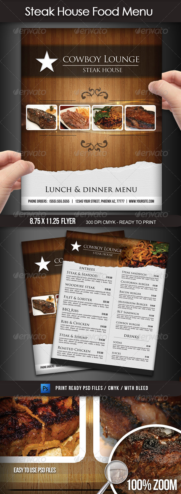 Steak House Menu Flyer