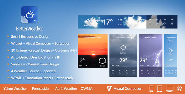Better Weather - WordPress and Visual Composer Widget