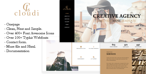 Clodin - Creative One Page Muse Template