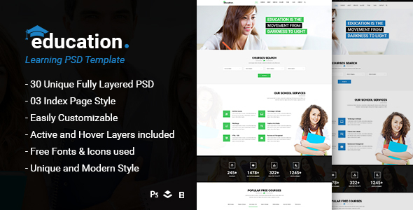 Education - Learning Bootstrap PSD Template