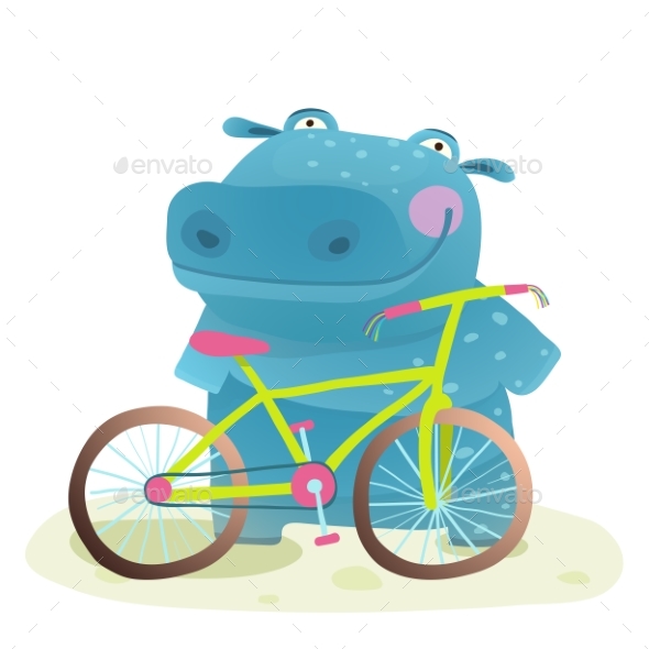 Hippo with Bicycle