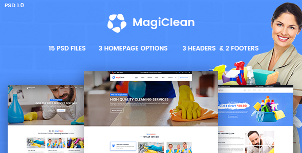 MagiClean - Cleaning Services Business PSD Template