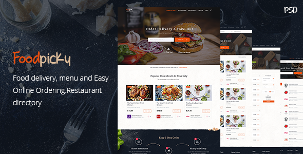 Food Delivery Restaurant Directory WordPress Theme - FoodPicky