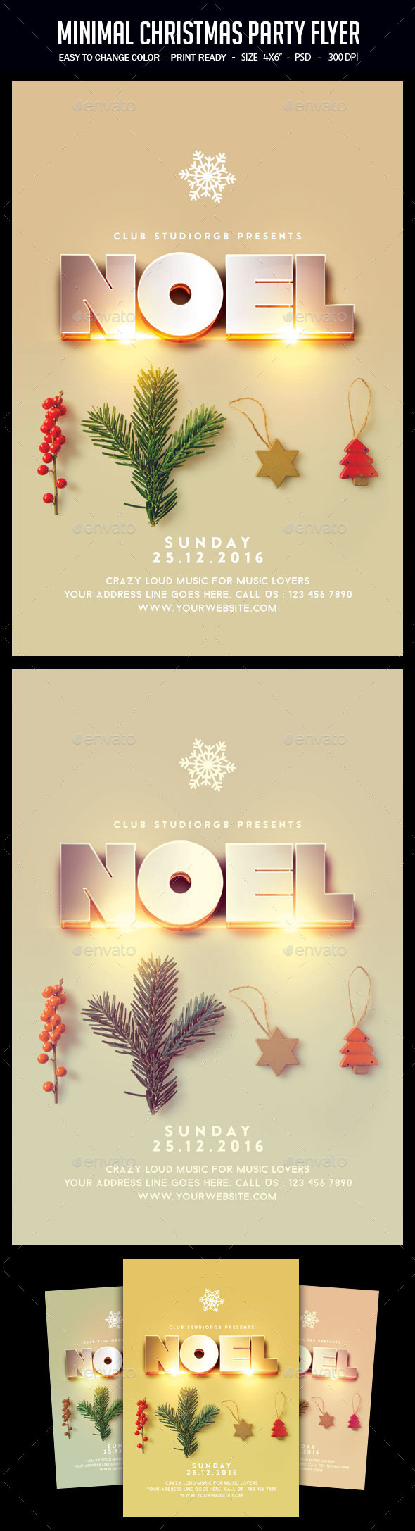 Minimal Christmas Party Flyer