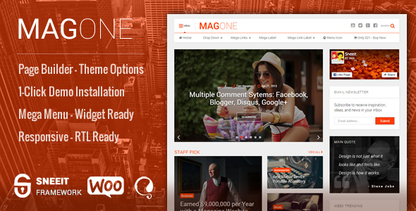 MagOne - Responsive Magazine & News WordPress Theme