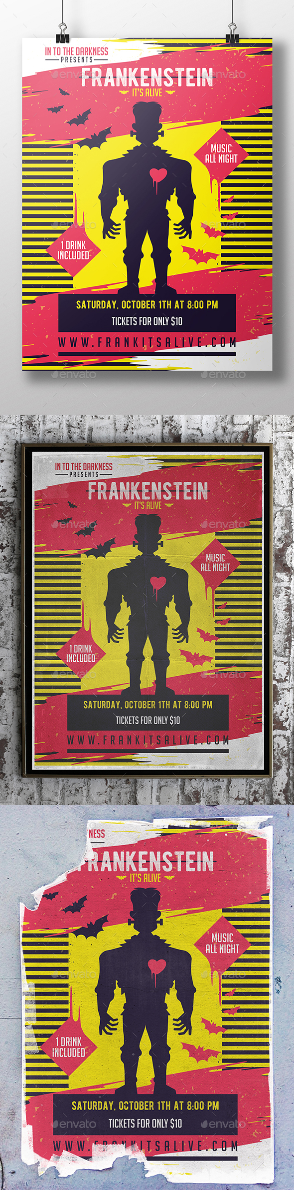 Frankenstein Halloween Flyer Template