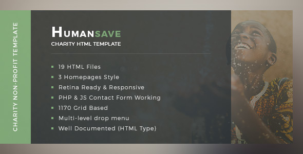 Humansave - Nonprofit Charity HTML Template