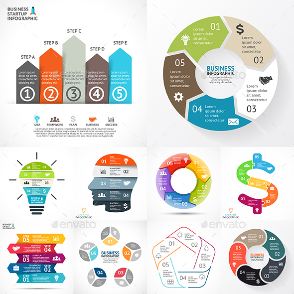 5 Steps Infographics. Vol.1