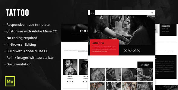 Tattoo - Responsive Tattoo Salon Muse Template
