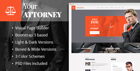 Attorneys - law firm/private lawyer HTML template with Builder