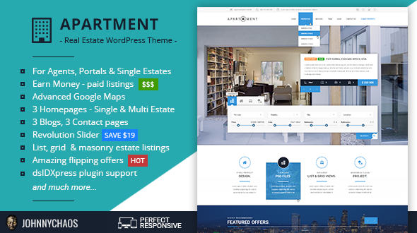 Apartment WP - Real Estate Responsive WordPress Theme for Agents, Portals & Single Property Sites