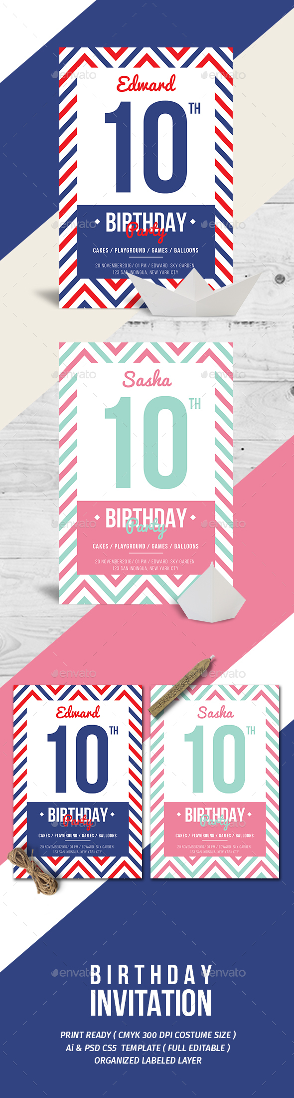 Nautical Birthday invitation