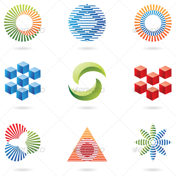 lines and cubes - Abstract Icons