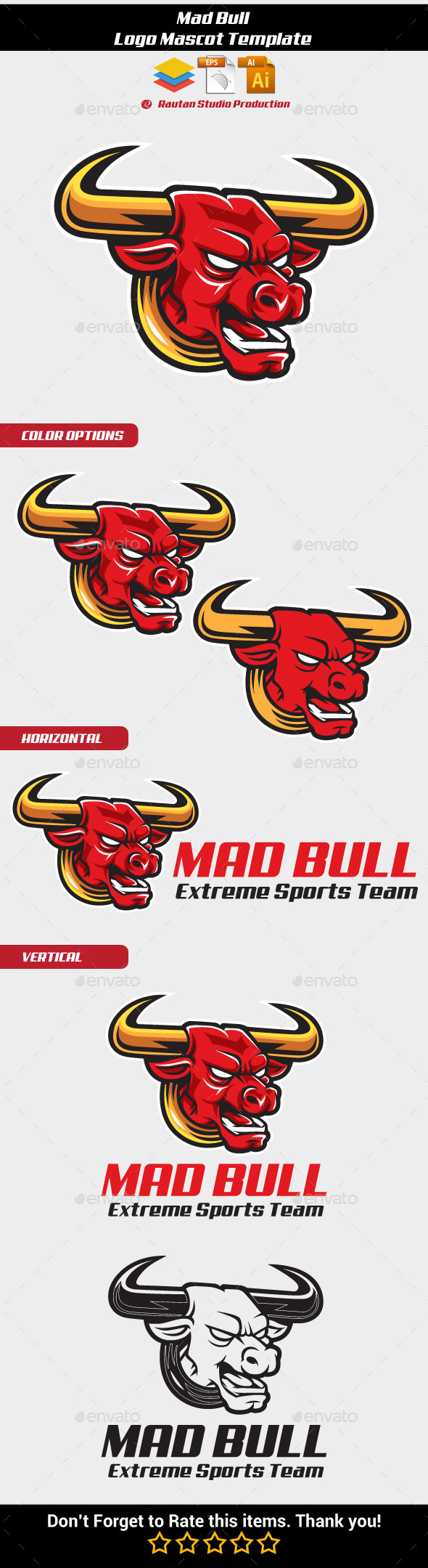 Mad Bull Logo Mascot