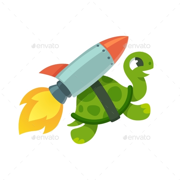 Rocket Turtle Illustration