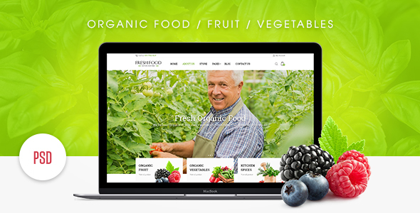 Fresh Food – Organic Food/Fruit/Vegetables eCommerce PSD Template