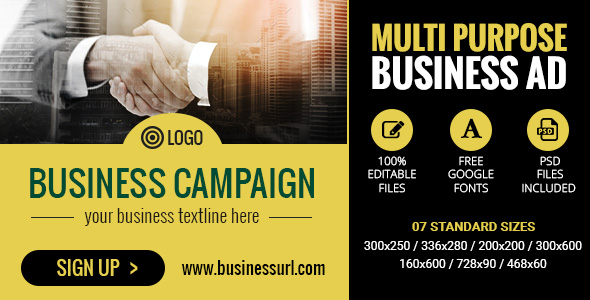 Multipurpose Business HTML5 Banners - 07 Sizes