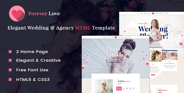 Forever Love - Elegant Wedding & Agency HTML Template