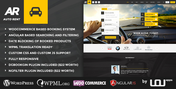 Auto Rent - Car Rental WordPress Theme
