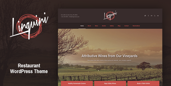 Linguini: Restaurant WordPress Theme