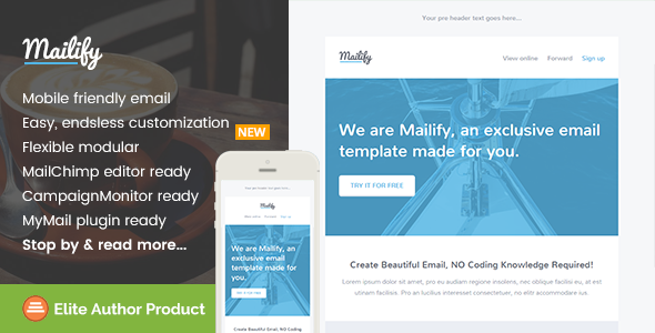 Mailify, Modern Email Template + Builder Access