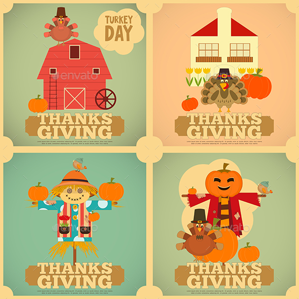 Thanksgiving Posters Set