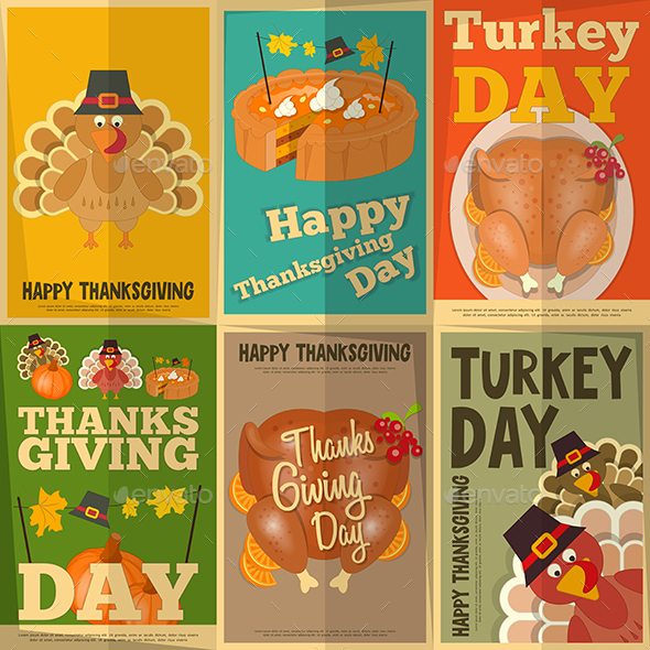 Thanksgiving Posters Set