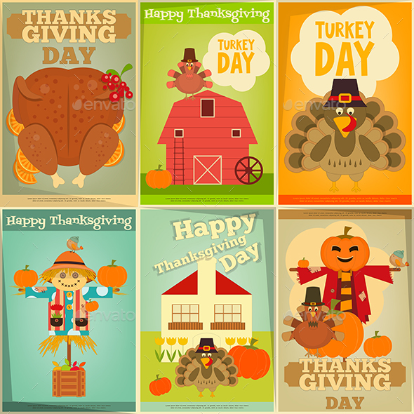 Thanksgiving Posters Set