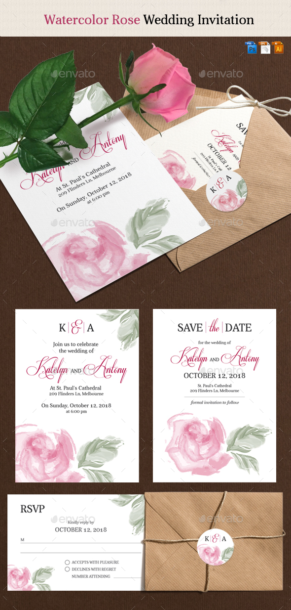 Rose Wedding Invitation