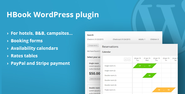 HBook - Hotel booking system - WordPress Plugin