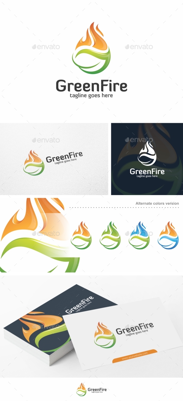 Green Fire - Logo Template