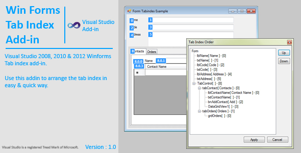 WinForms Tab Index AddIn