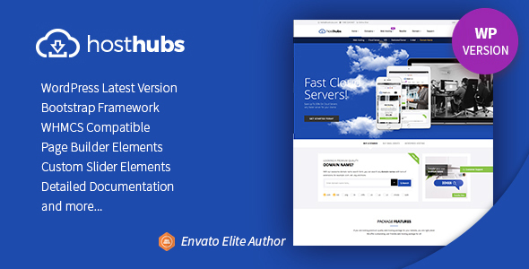 HostHubs | Responsive WHMCS Web Hosting, Domain, Technology WordPress Theme