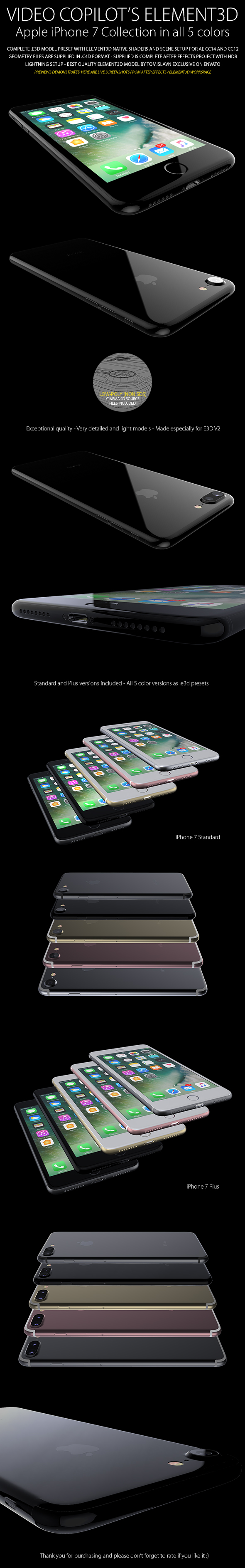 Element3D - iPhone 7 / 7 Plus Collection - 3DOcean Item for Sale