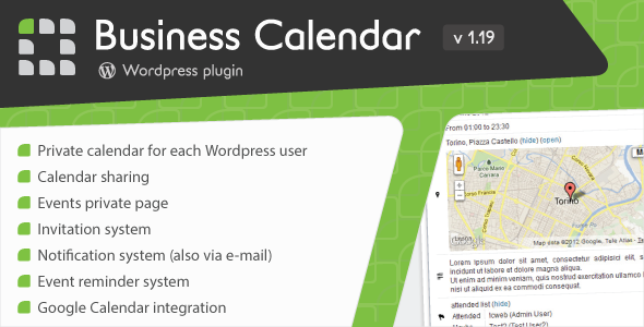 Business Calendar - WordPress Internal Calendar