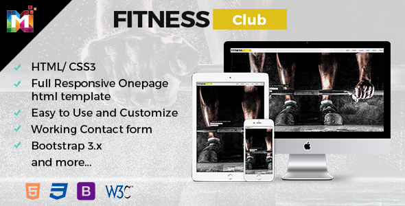 Fitness Responsive HTML Template