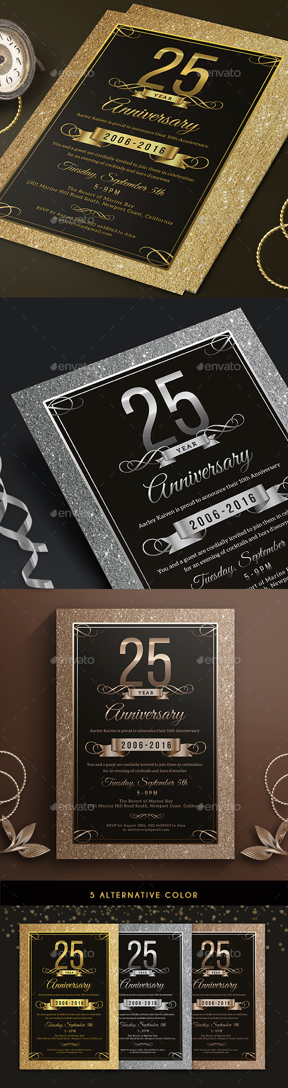 Elegant Anniversary Invitation