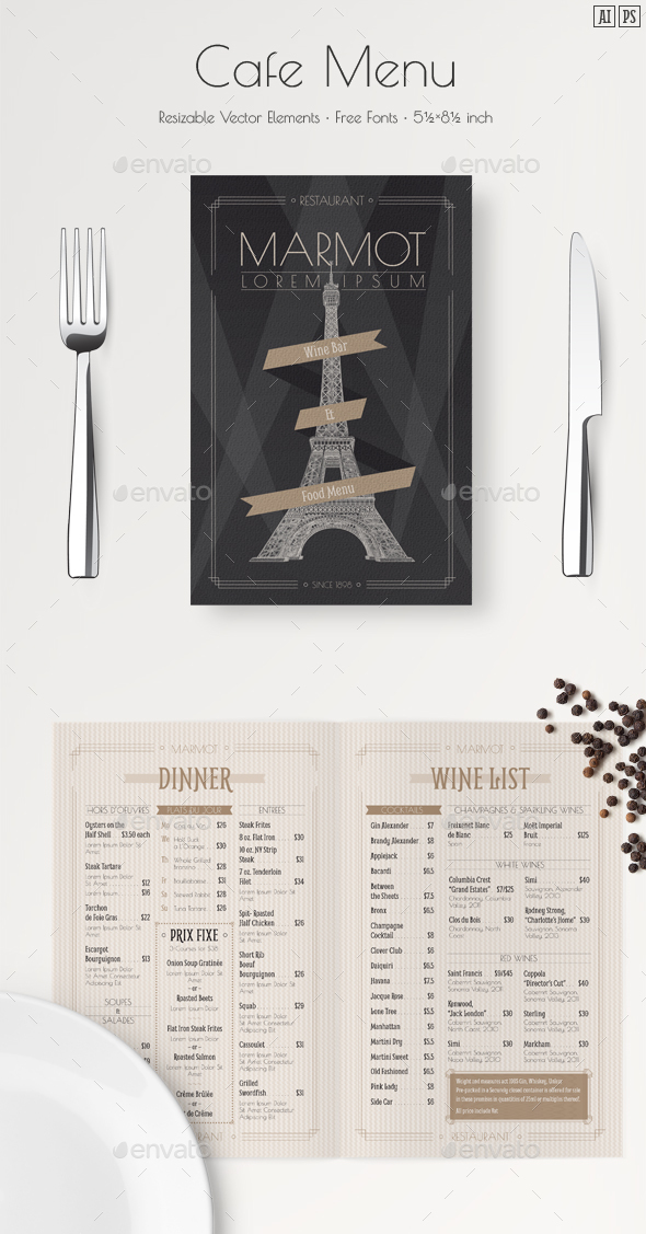 French Menu Template